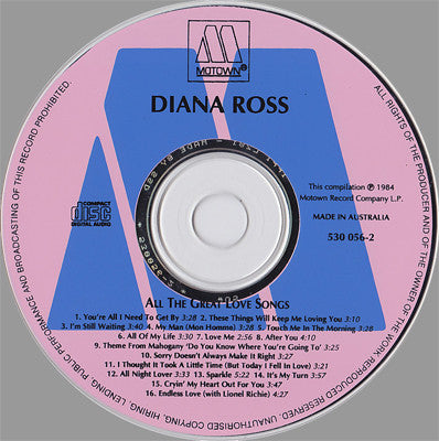 Diana Ross : All The Great Love Songs (CD, Comp, RP)