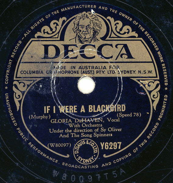 Gloria DeHaven* And The Song Spinners : I See A Million People / If I Were A Blackbird (Shellac, 10")