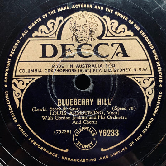Louis Armstrong, Ella Fitzgerald And Sy Oliver : Blueberry Hill / Baby, Won't You Say You Love Me (Shellac, 10")