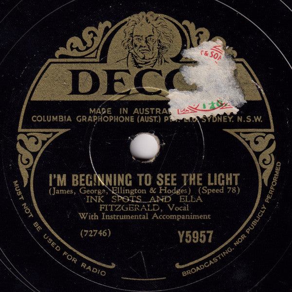 Ink Spots* And Ella Fitzgerald : I'm Beginning To See The Light / That's The Way It Is (Shellac, 10")