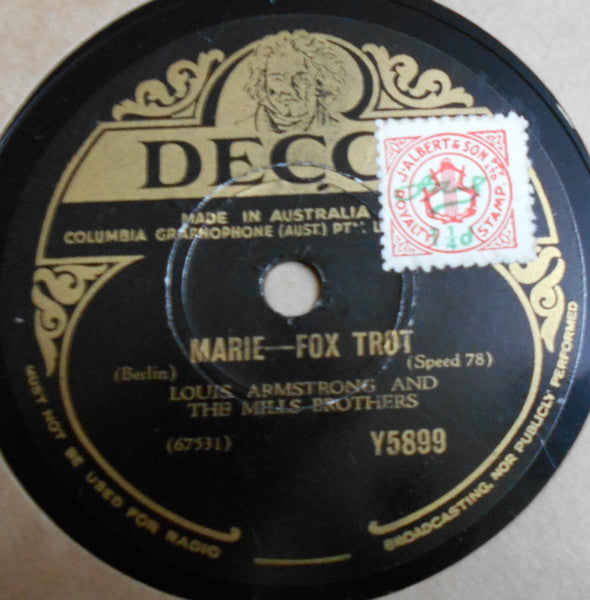 Louis Armstrong And The Mills Brothers : Cherry / Marie (Shellac, 10")