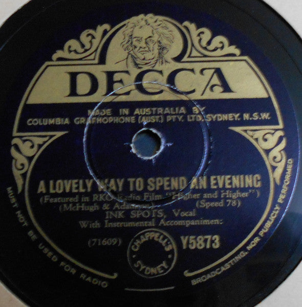 Ella Fitzgerald And The Ink Spots : Cow Cow Boogie / A Lovely Way To Spend An Evening (Shellac, 10")