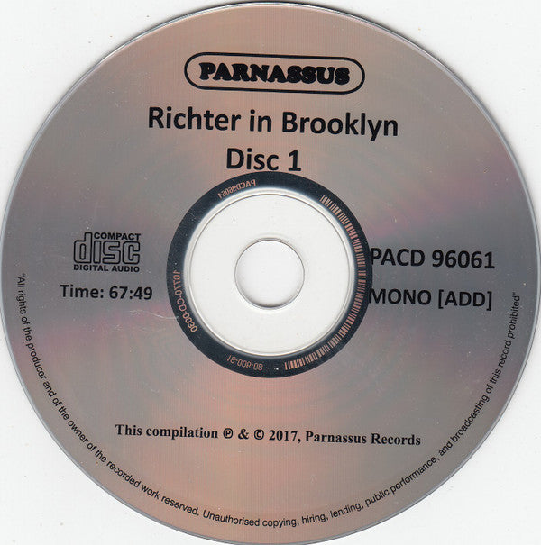 Sviatoslav Richter : Richter In Brooklyn (2xCD, Mono)