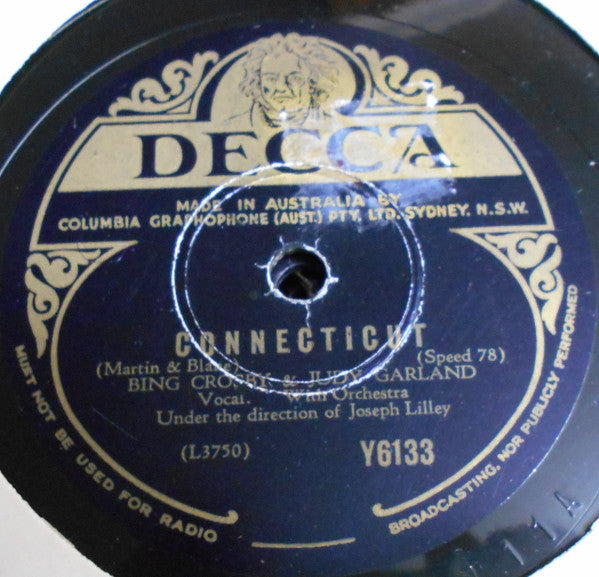 Bing Crosby : Connecticut / I'd Love To Live In Loveland (Shellac, 10")