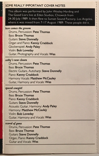 John Wesley Harding : Here Comes The Groom (Cass, Album, Club, CH,)