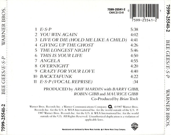 Bee Gees : E•S•P (CD, Album, RE)