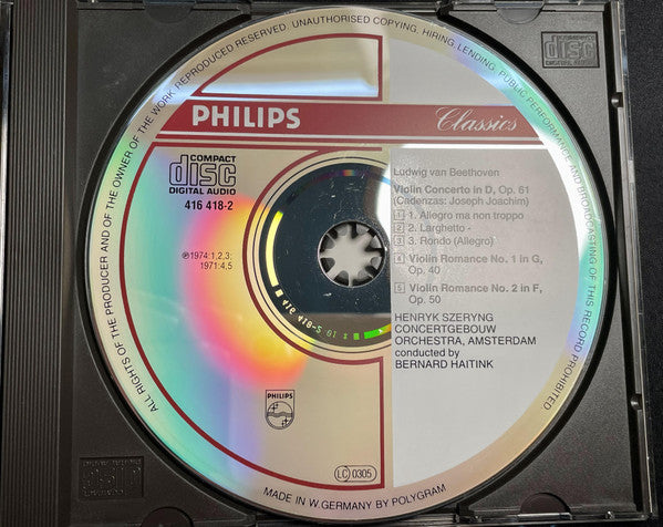 Beethoven*, Henryk Szeryng, Concertgebouw Orchestra, Amsterdam*, Bernard Haitink : Violin Concerto / Violin Romances Nos.1 & 2 (CD, Comp)
