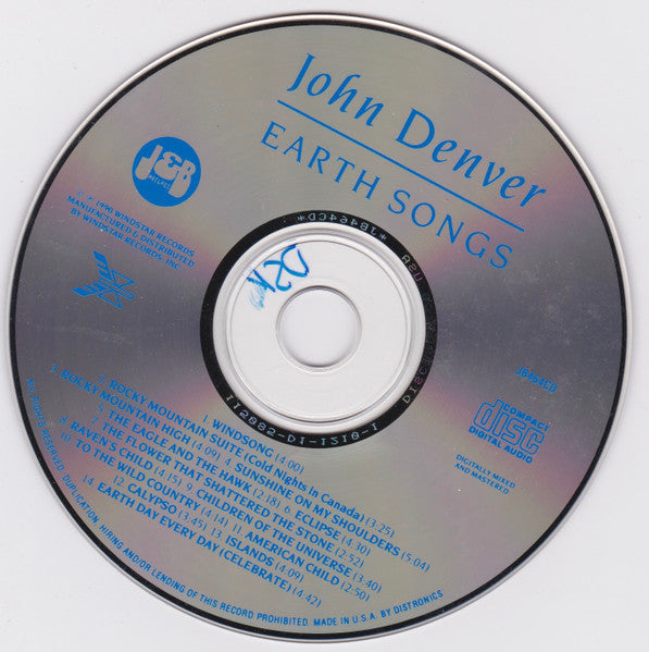 John Denver : Earth Songs (CD, Album)