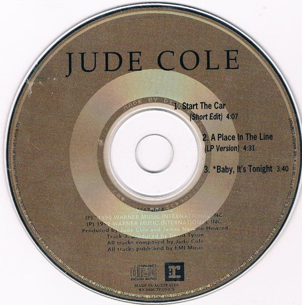 Jude Cole : Start The Car (CD, Single)