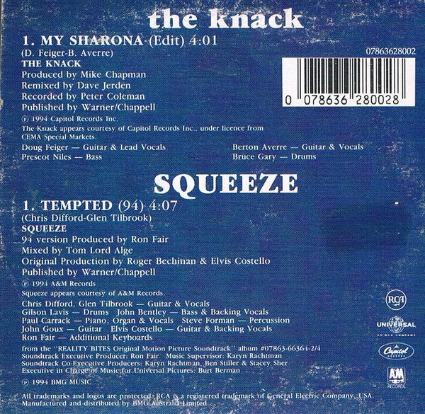 The Knack (3) / Squeeze (2) : My Sharona / Tempted (CD, Single)