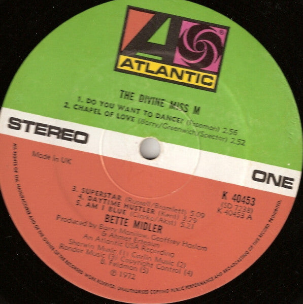 Bette Midler : The Divine Miss M (LP, Album)