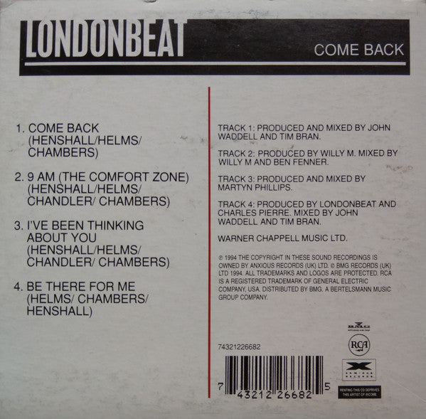 Londonbeat : Come Back (CD, Single, Car)