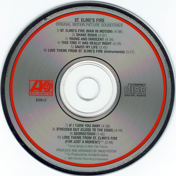 Various : St. Elmo's Fire (Original Motion Picture Soundtrack) (CD, Album)