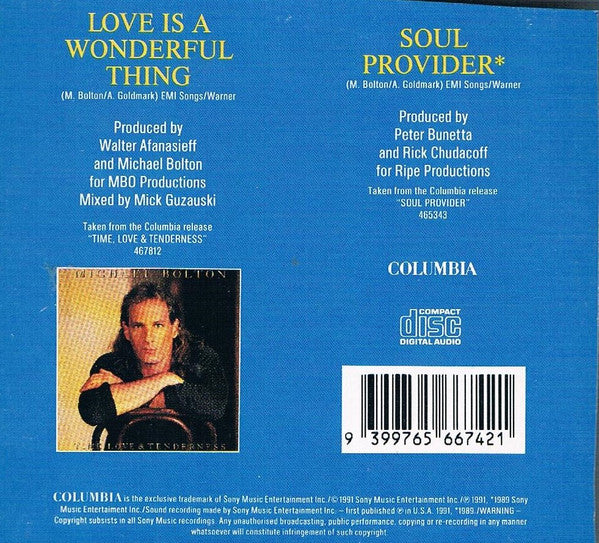 Michael Bolton : Love Is A Wonderful Thing (CD, Single, Car)