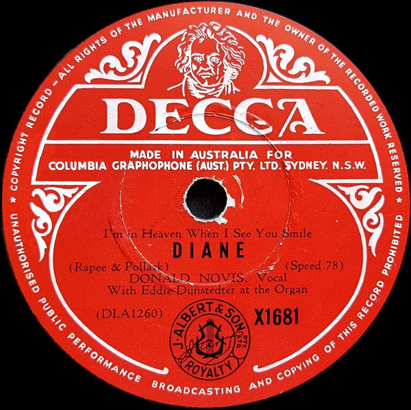 Donald Novis : Diane / Alice Blue Gown (Shellac, 10")
