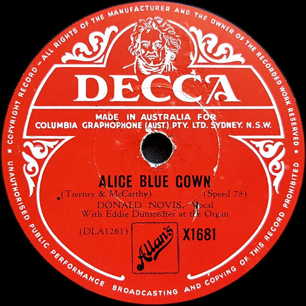 Donald Novis : Diane / Alice Blue Gown (Shellac, 10")