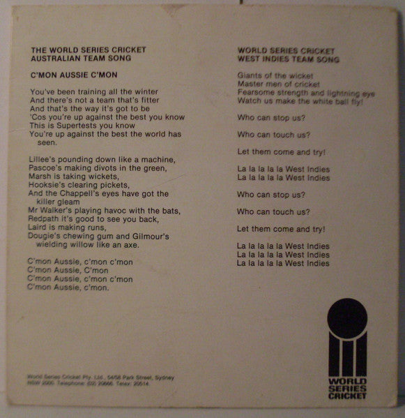 The Mojo Singers : World Series Cricket (Flexi, 7", S/Sided, Blu)