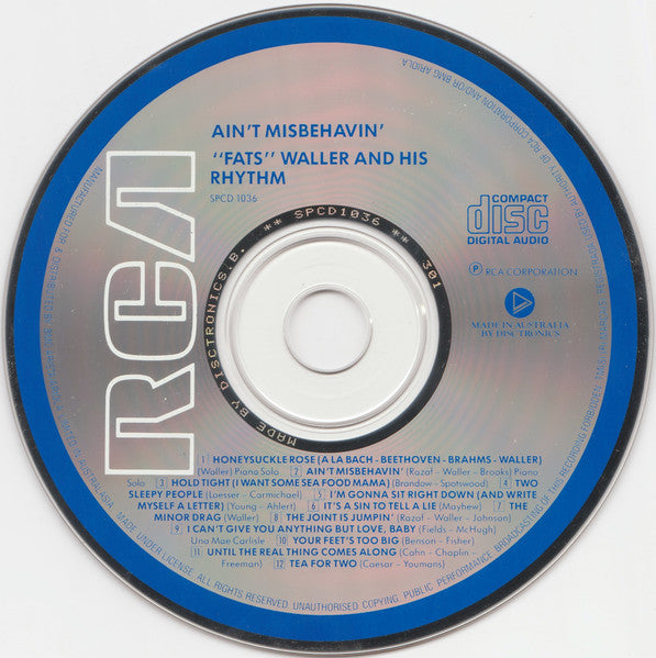 "Fats" Waller & His Rhythm* : Ain't Misbehavin' (CD)