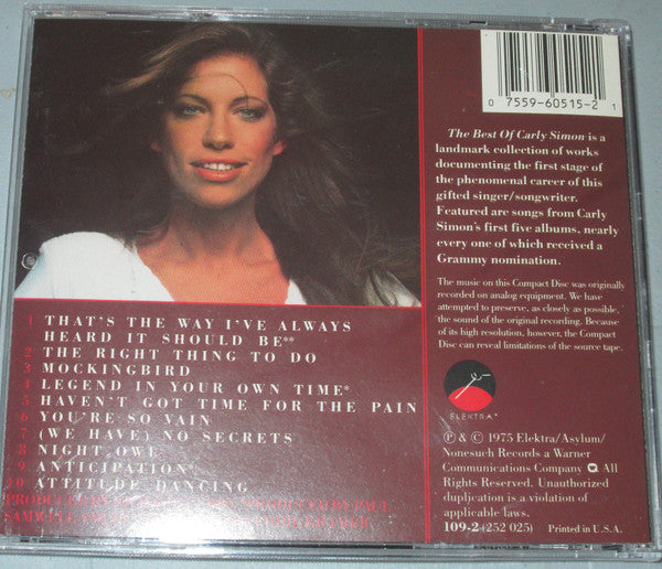 Carly Simon : The Best Of Carly Simon  (CD, Comp)