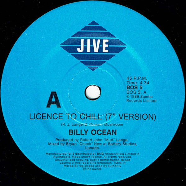 Billy Ocean : Licence To Chill (7", Single)
