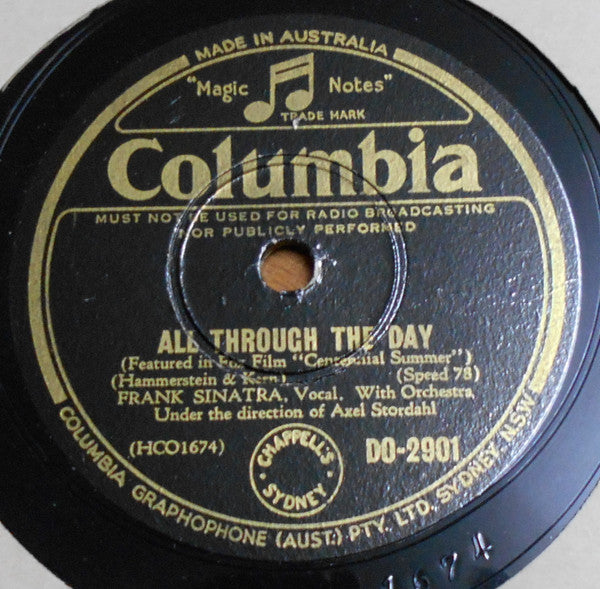 Frank Sinatra : All Through The Day / Two Hearts Are Better Than One (Shellac, 10")