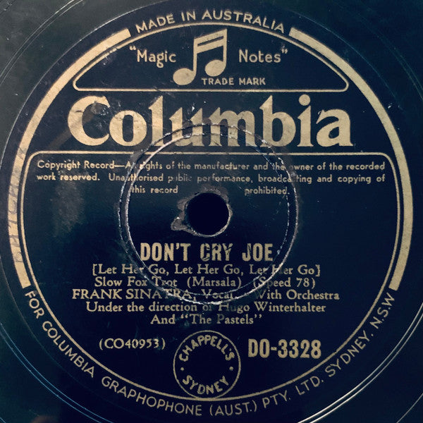 Frank Sinatra And The Ken Lane Quintet* And  "The Pastels"* : The Huckle-Buck / Don't Cry Joe (Let Her Go, Let Her Go, Let Her Go) (Shellac, 10")