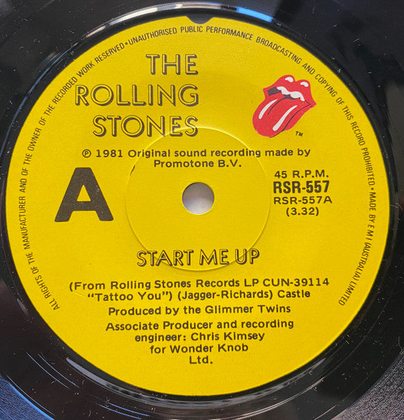The Rolling Stones : Start Me Up (7", Single, Pic)