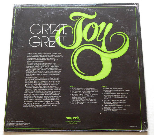 Various : Great, Great Joy (LP, Comp)