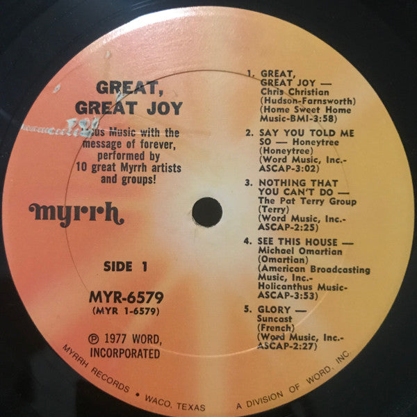 Various : Great, Great Joy (LP, Comp)