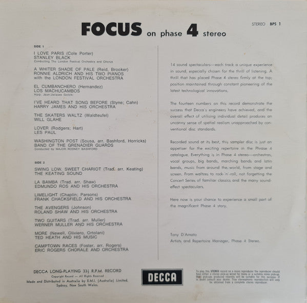 Various : Focus On Phase 4 Stereo (LP, Comp)