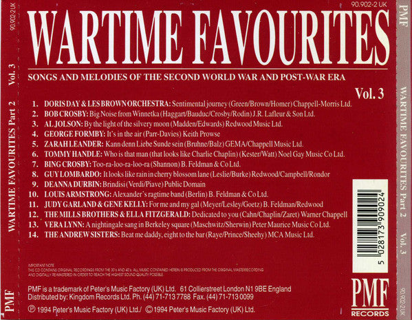 Various : Wartime Favourites Part 2 Vol.3 (CD, Comp)