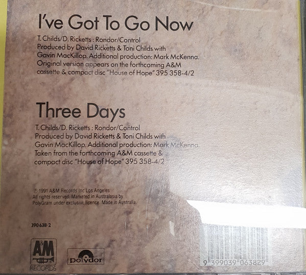 Toni Childs : I've Got To Go Now (CD, Single, Car)