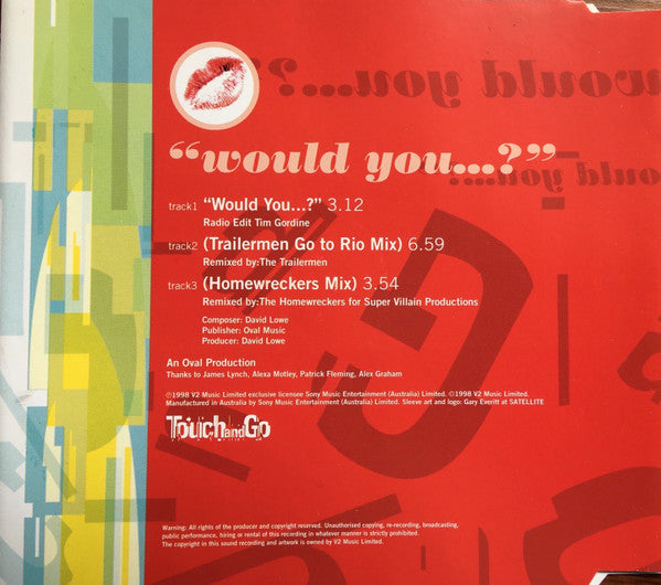 Touch And Go : Would You...? (CD, Single)