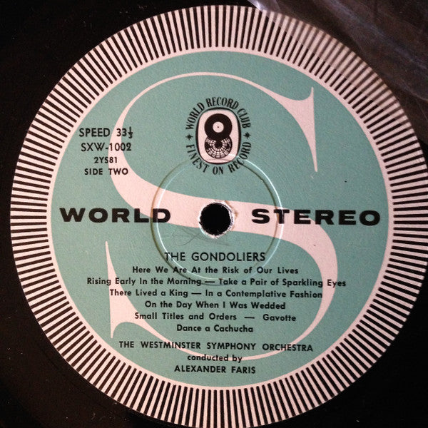 Gilbert & Sullivan, Westminster Symphony Orchestra, The Linden Singers, Alexander Faris : The Gondoliers (LP, Album, Club)