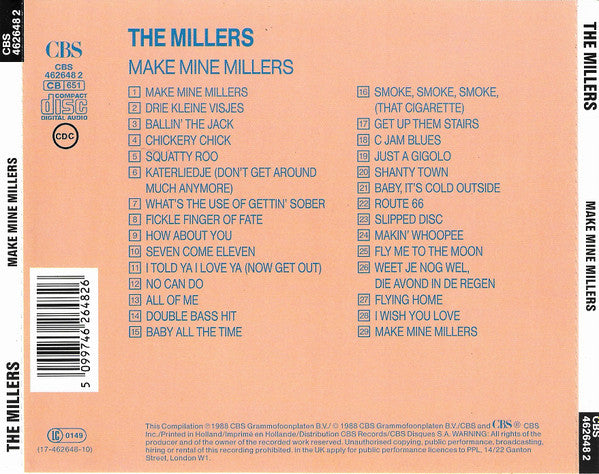 The Millers* : Make Mine Millers (CD, Comp, Mem)