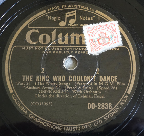 Gene Kelly : The King Who Couldn't Dance (Shellac, 10")