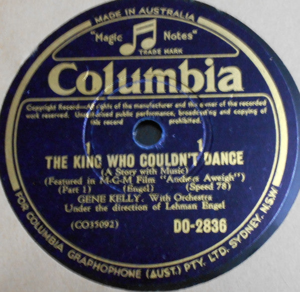 Gene Kelly : The King Who Couldn't Dance (Shellac, 10")