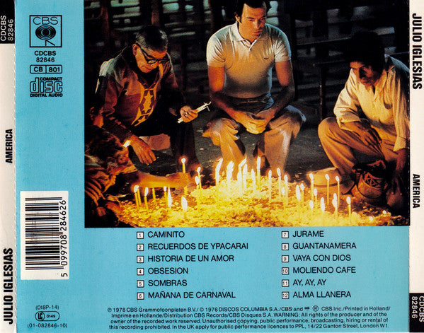 Julio Iglesias : America (CD, Album, RE, Pre)