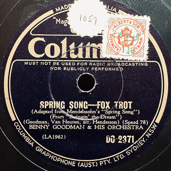 Benny Goodman & His Orchestra* : Honeysuckle Rose / Spring Song (Shellac, 10")