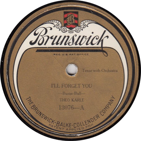 Theo Karle : I'll Forget You / The World Is Waiting For the Sunrise (Shellac, 10")
