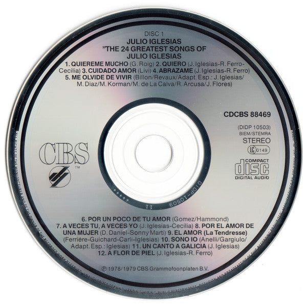 Julio Iglesias : The 24 Greatest Songs (2xCD, Comp, RE)