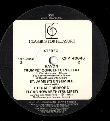 Wolfgang Amadeus Mozart / Joseph Haydn, Keith Puddy / Elgar Howarth, The Ensemble Of St. James Conducted By Steuart Bedford : Clarinet Concerto In A / Trumpet Concerto In E♭ (LP)