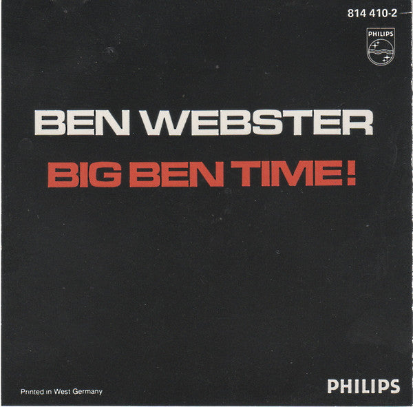 Ben Webster, The Ben Webster Quartet* : Big Ben Time! (CD, Album, Red)