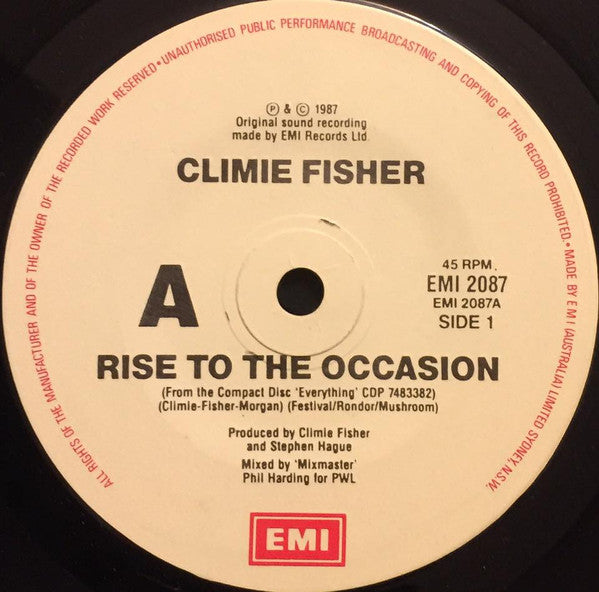 Climie Fisher : Rise To The Occasion (7", Single)