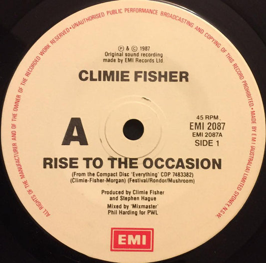 Climie Fisher : Rise To The Occasion (7", Single)