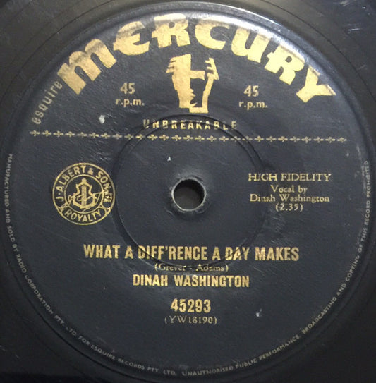 Dinah Washington : What A Diff'rence A Day Makes (7", Single)