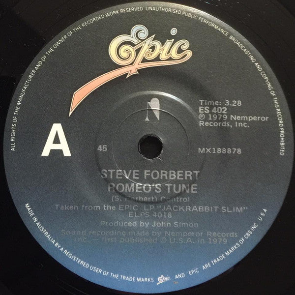 Steve Forbert : Romeo's Tune (7", Single, Fir)