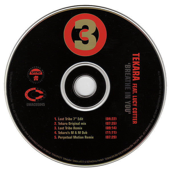 Tekara Feat. Lucy Cotter : Breathe In You (CD, Single)
