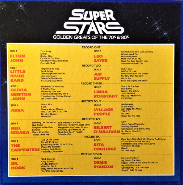 Various : Super Stars: Golden Greats Of The 70's & 80's (7xLP, Comp + Box)