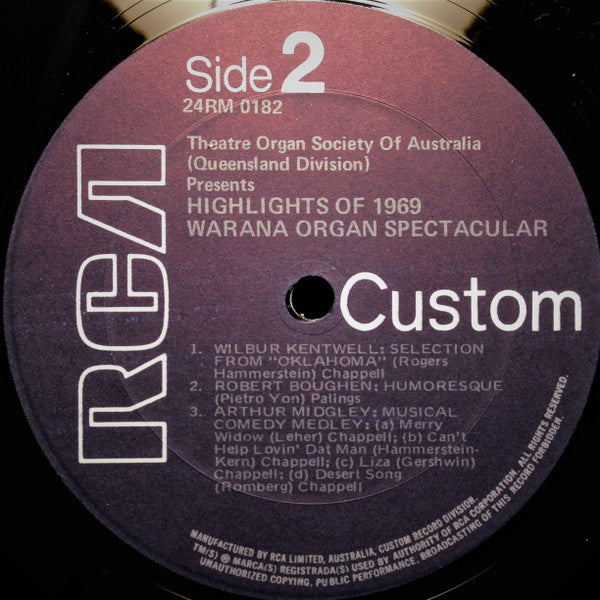 Theatre Organ Society Of Australia (Queensland Division)* : Warana Organ Spectacular (LP, Album)